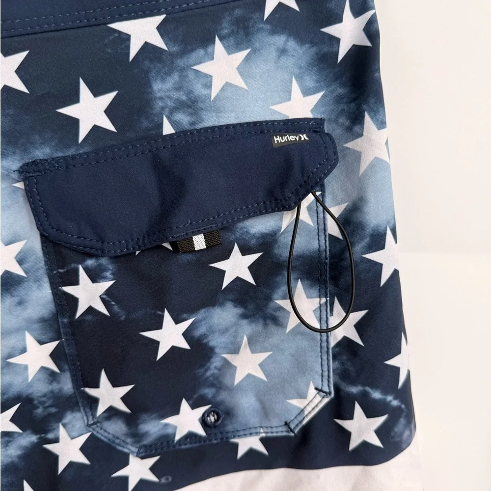 Hurley Phantom Board Shorts Mens 30 Stars and Stripes USA Drawstring Pocket Surf